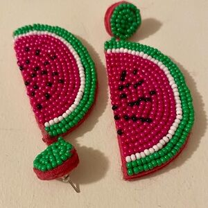 Beaded Vintage Watermelon Earrings